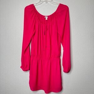 Vintage Cache Flowy Chiffon Pink Mini Dress Medium